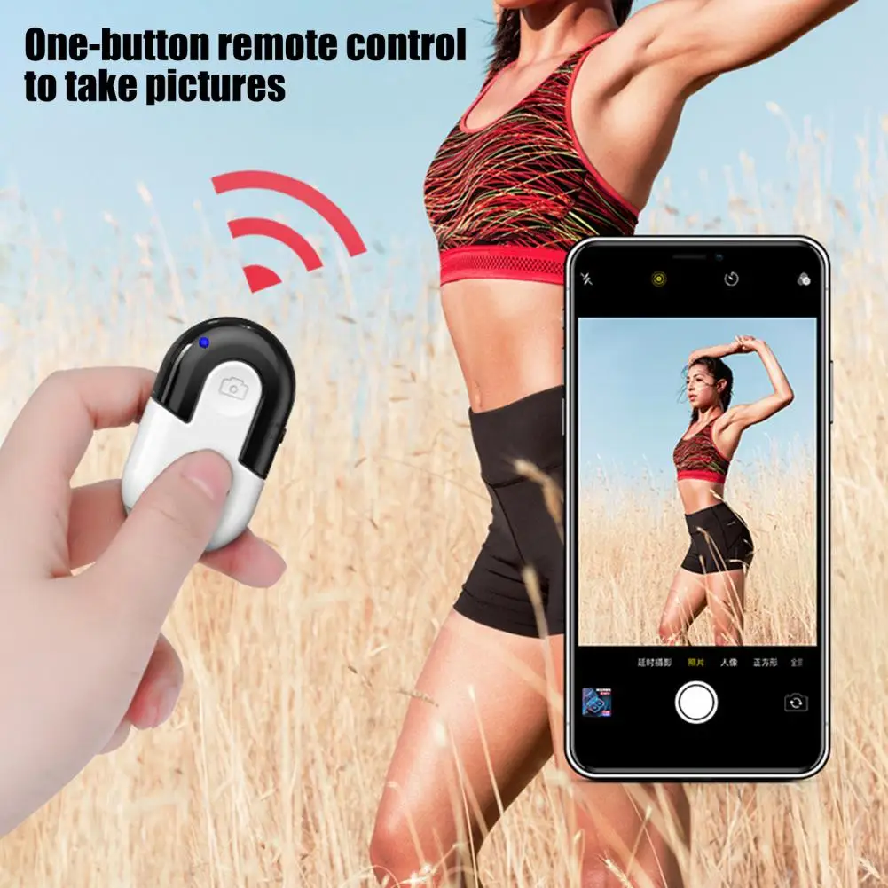 Mini Wireless Selfie Remote Control Bluetooth-compatible Shutter Release Button Camera Phone Self-timer Page Turning Controller