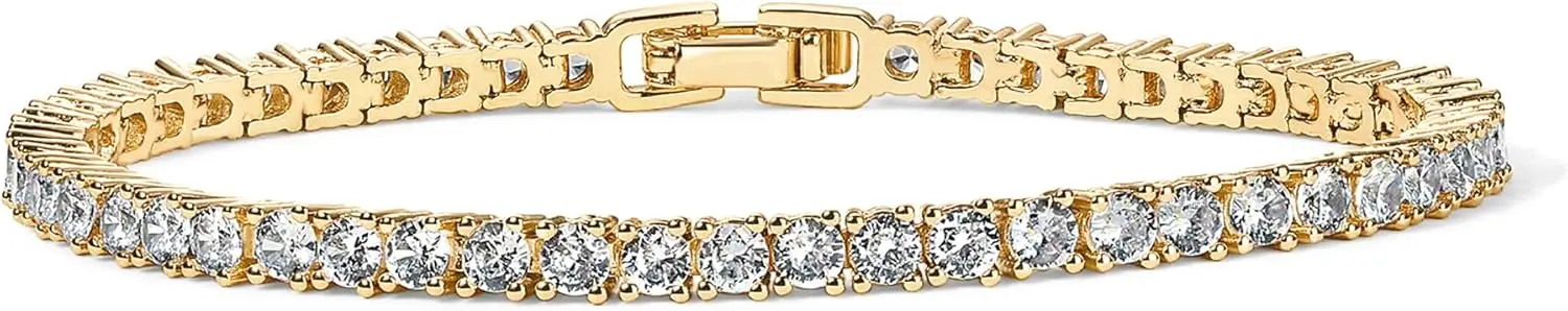 

PAVOI 14K Gold Plated 3mm Cubic Zirconia Classic Tennis Bracelet | Gold Bracelets for Women | Size 6.5-7.5 Inch