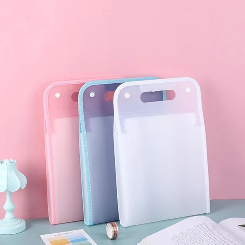 13 Grids Portable A4 File Folder Document Bag Large Capacity Transparent PP Vertical Organ Box Office Paper Storage Organizer