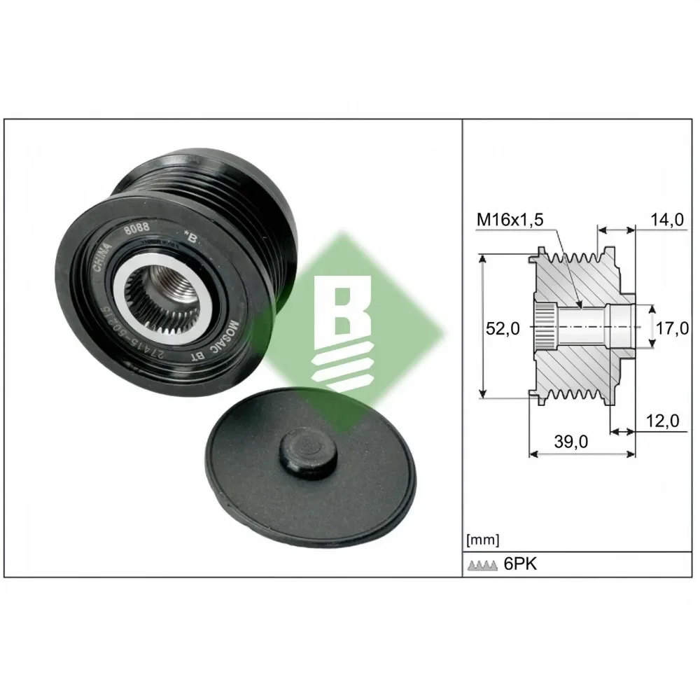 Three-phase Alternator Pulley for Mercedes-Benz SLK/SLC 260 GLK/GLC C180 C200 E200 E220 AMG Infiniti (Imported) Q50 27415-50215