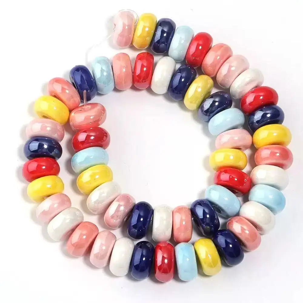 30pcs Cordial Design Earrings Accessories/Hand Made/Ceramic Beads/Wheel Shape/DIY Making/Jewelry Findings & Components