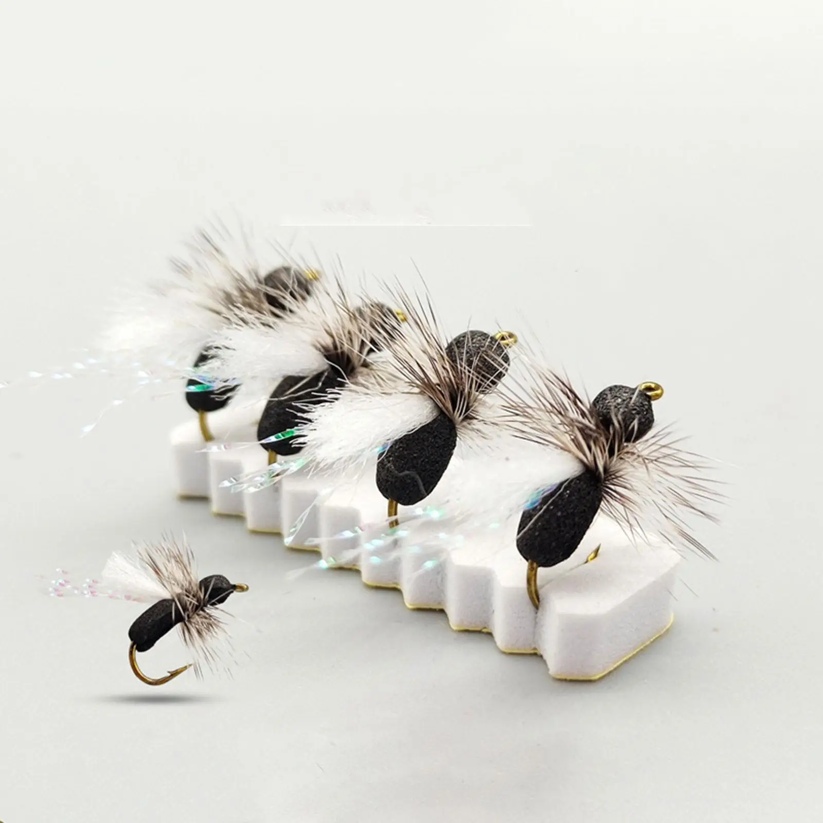 

5x Fly Float Dry Lures Fly Fishing Lures Portable Great Buoyancy Simulation with Hooks for Anglers Professionals Men Women