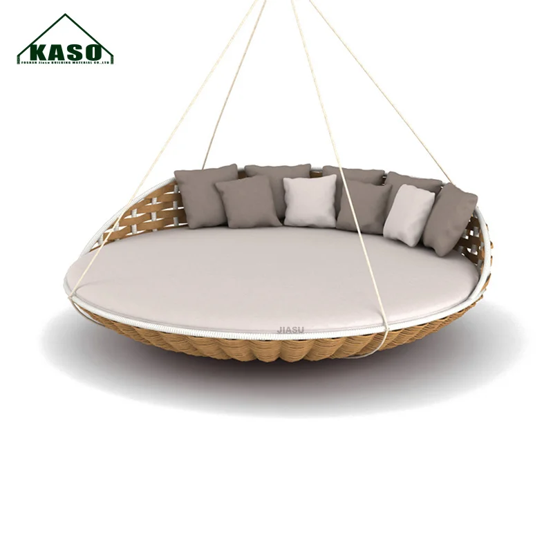 

Factory Wholesale Resort Outdoor Furniture Reclining Chaise Rattan Cane Wicker Cabana Sun Bed Sofa Pool Sunbed