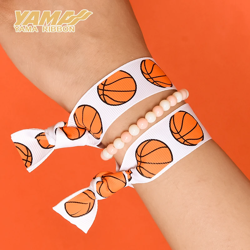 YAMA 10Yard(9M)/lot Basketball Grosgrain Ribbon 9MM/22MM(3/8Inch, 7/8inch  for DIY Bow Bake Boxes Packaging, Gift keychain gift