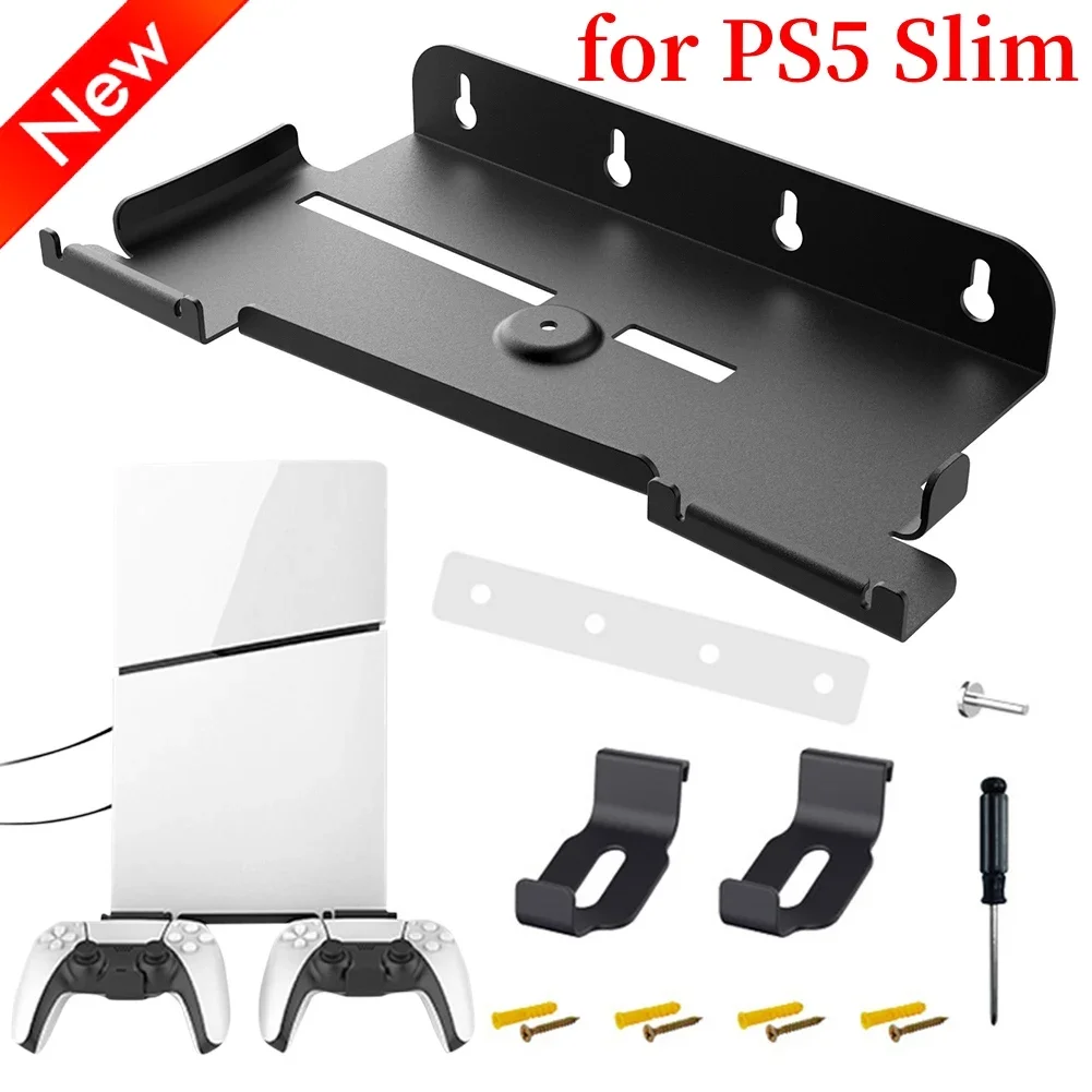 Wall Mount Gamepad Headset Bracket For Playstation 5 PS5 Slim Space Saving Shelf Stable for PS Slim Headset/Controller 