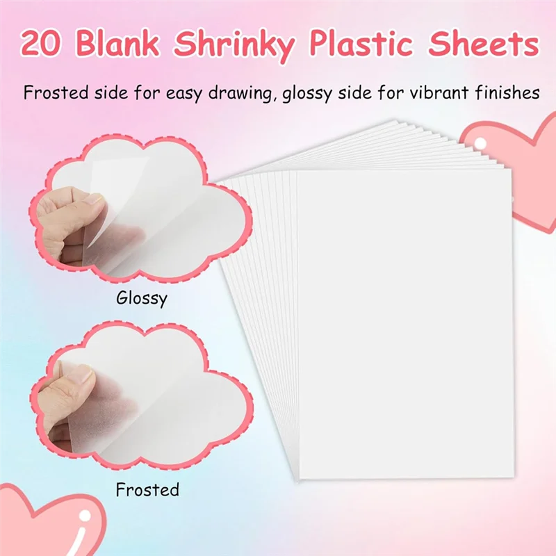 242PCS Shrinky-Dink 키체인 키트 열수축 플라스틱 시트 열수축 아트 키체인용 키트