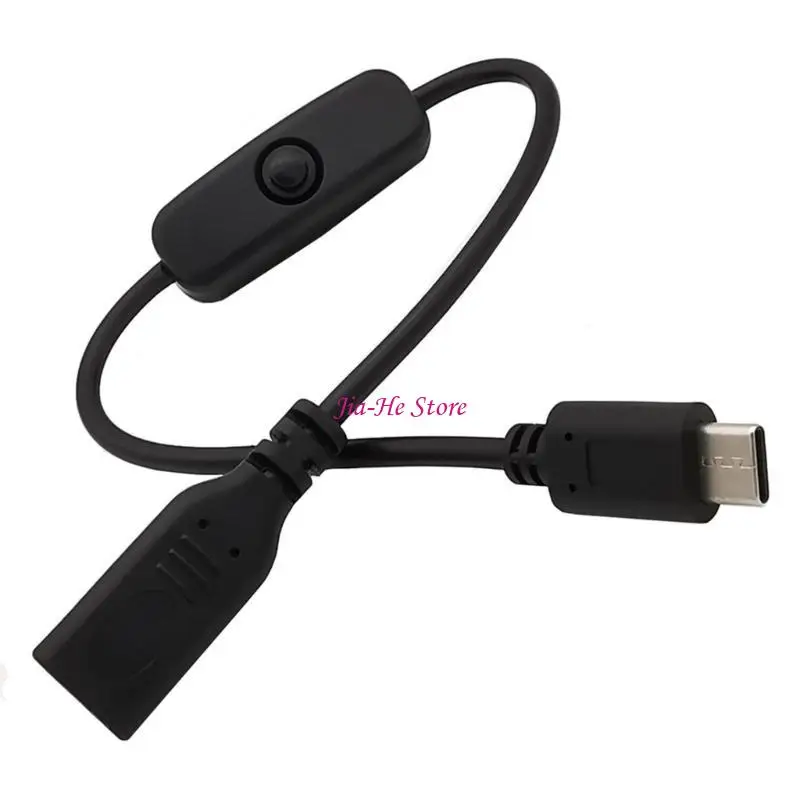USB C Charging Cable 22AWG 3A 30V Inlines Switches Cable 30cm for Portable Devices 83CF
