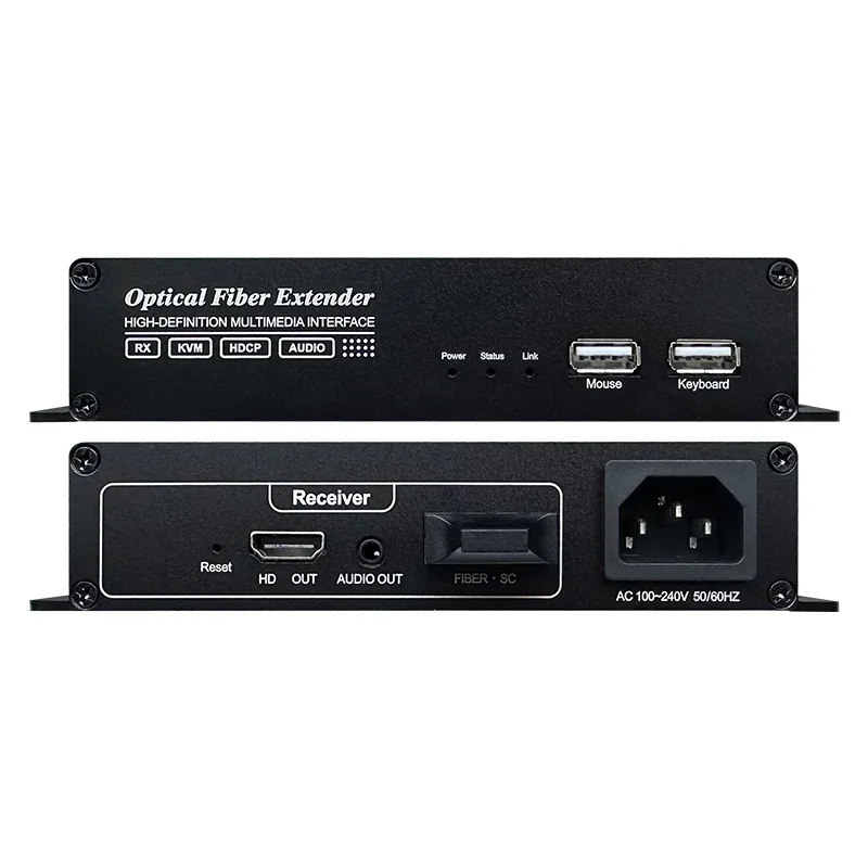 500M HD Extender Over Fiber Support 4K 60Hz Multi-mode Optical Fiber Extender HTR2S