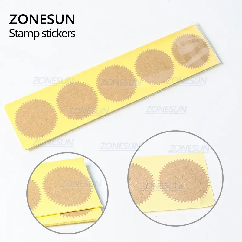 ZONESUN 100Pcs 엠보싱 스탬프 용 45mm Embosser 스티커 인증을위한 Embosser 인감 Diy 엠보싱 인감 사용자 정의