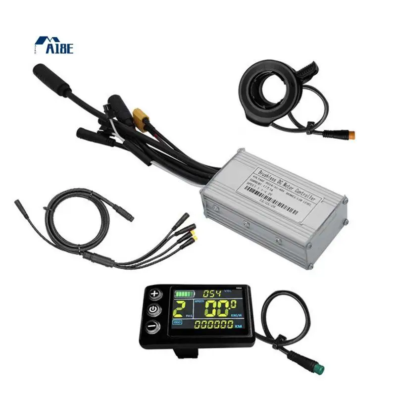 

A18E-Three Mode Ebike Controller 17A 24V/36V/48V With S866 LCD Color Display Waterproof Connector 350W Motor Conversion Parts