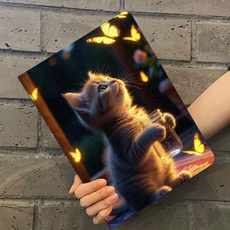 حافظة تابلت على شكل فراشة فنية على شكل قطة لهاتف Xiaoxin Lenovo Pad Tab K10 K11 M10 P12 P11 Pro GT Gen2 Plus Legion Y700 Y900 12.1