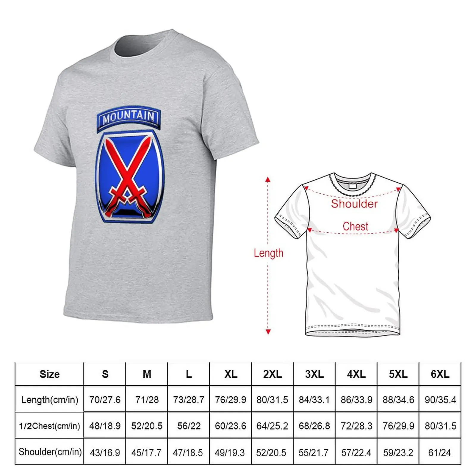 10th Mountain Division - 10th MTN Insignia over White Leather T-Shirt Tee shirt anime clothes sweat shirt mens t shirts pack