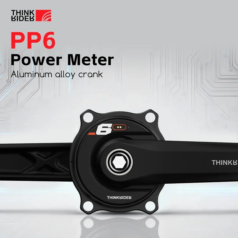 THINKRIDER PP6 Spider Power Meter 4 Bolt 110BCD 24mm Cadence Pedal Balance BLE ANT+ Crankset Chainring for Shimano