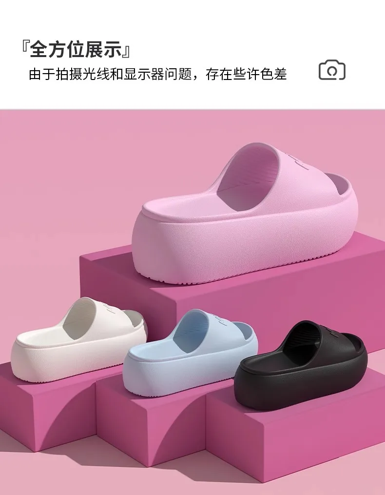 2026 Neue Modische Damen-Pantoletten, Sandalen, Strand-Slides, Einfarbige Rutschfeste Dicke Duschschuhe für Sommer, Zuhause und Draußen – Detail 6