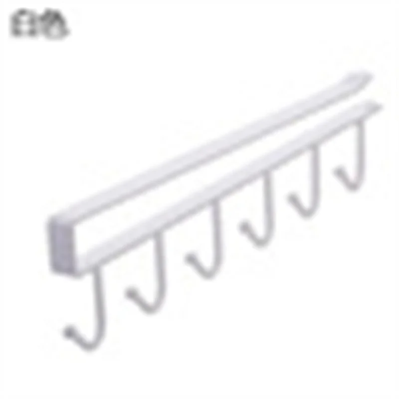 6 Hook Coffee Cup Mug Holder Plastic Cabinet Kitchen Storage Rack Multifunction Hook Shelf Sundry Organizer Storage Hanger image 5