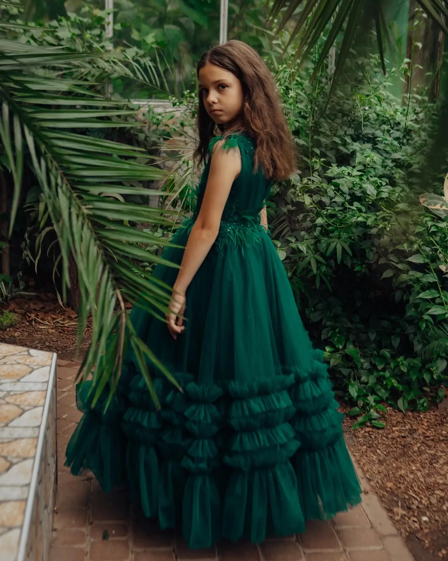 abiti-da-damigella-d'onore-personalizzati-verde-scuro-per-matrimonio-scollo-a-v-applicazioni-paillettes-tulle-abito-da-cerimonia-per-bambini-festa-di-compleanno-occasioni-formali