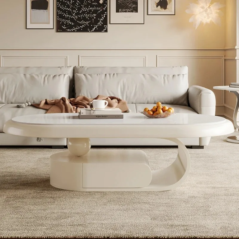 

Cream Luxry Aesthetic Side Table Modern Clear Decoration Cloud White Coffee Table Interior Kaffee Tische Ornaments Home Decor