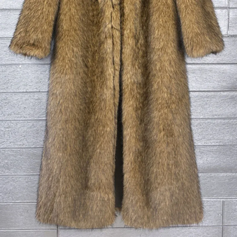 تقليد الثعلب الفراء فو الفراء بلون النساء 2025 جديد الشتاء معطف الفرو السميك فو الثعلب معطف فرو فضفاض التلبيب معطف الفرو للنساء H45