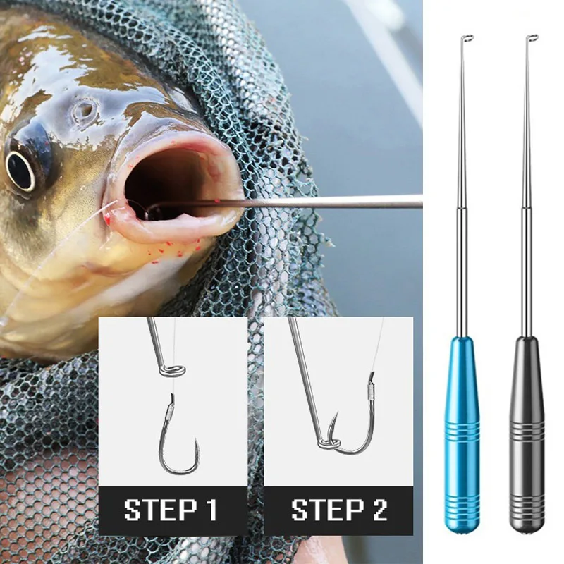 FLYSAND Stainless Steel Easy Fish Hook Remover Safety Fishing Hook Extractor Detacher Rapid Decoupling Device