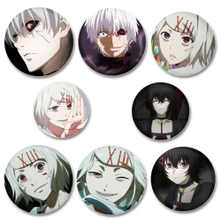 58mm Anime Tokyo Ghoul Brooche Fans Collections Kaneki Ken Enamel Pin Backpack Collar Badge Cartoon Lapel Pins Jewelry Gifts