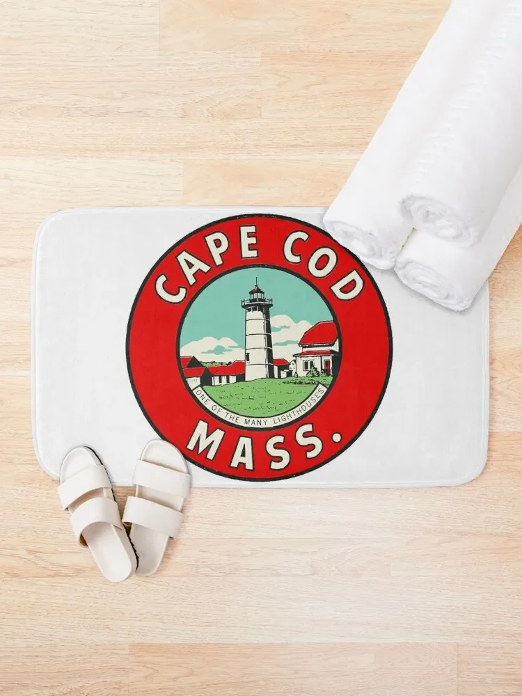 Vintage Cape Cod Decal Bath Mat Non-Slip Pad Toilet Rug Mat