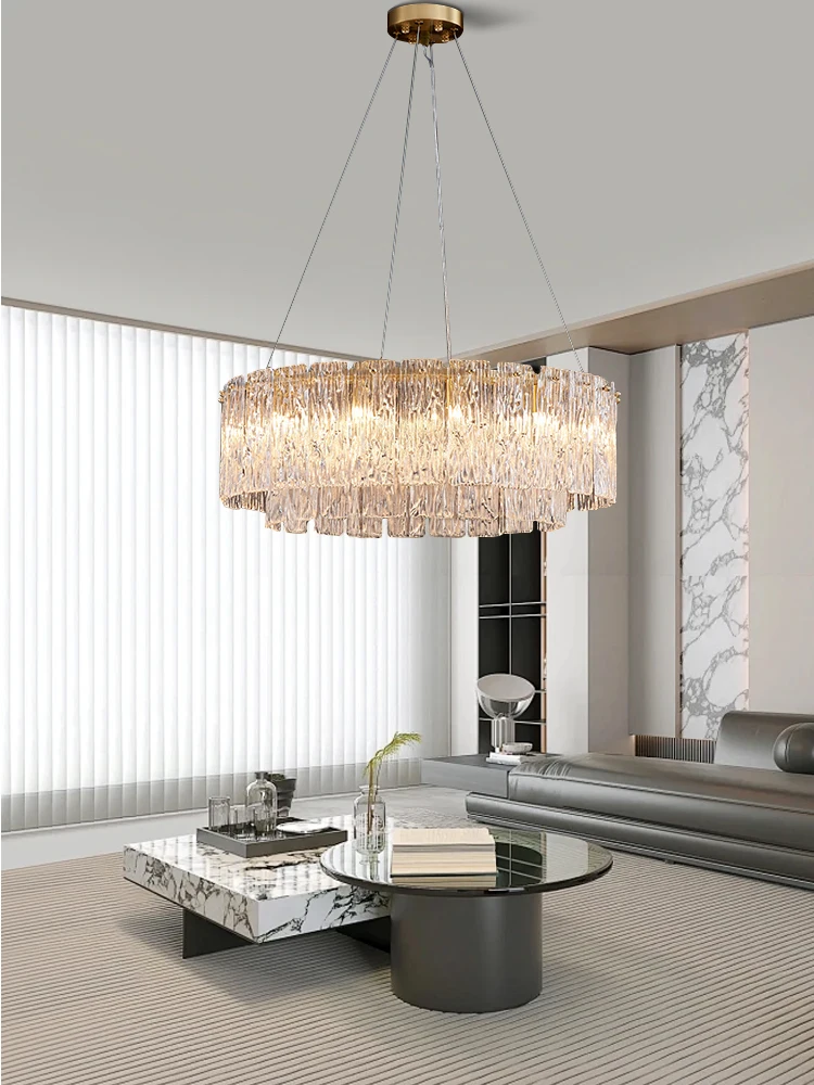 

Стеклянный потолочный подвесной светильник, круглый большой Lamparas Lampen, роскошный винтажный прозрачный светильник для декора спальни, гостиной