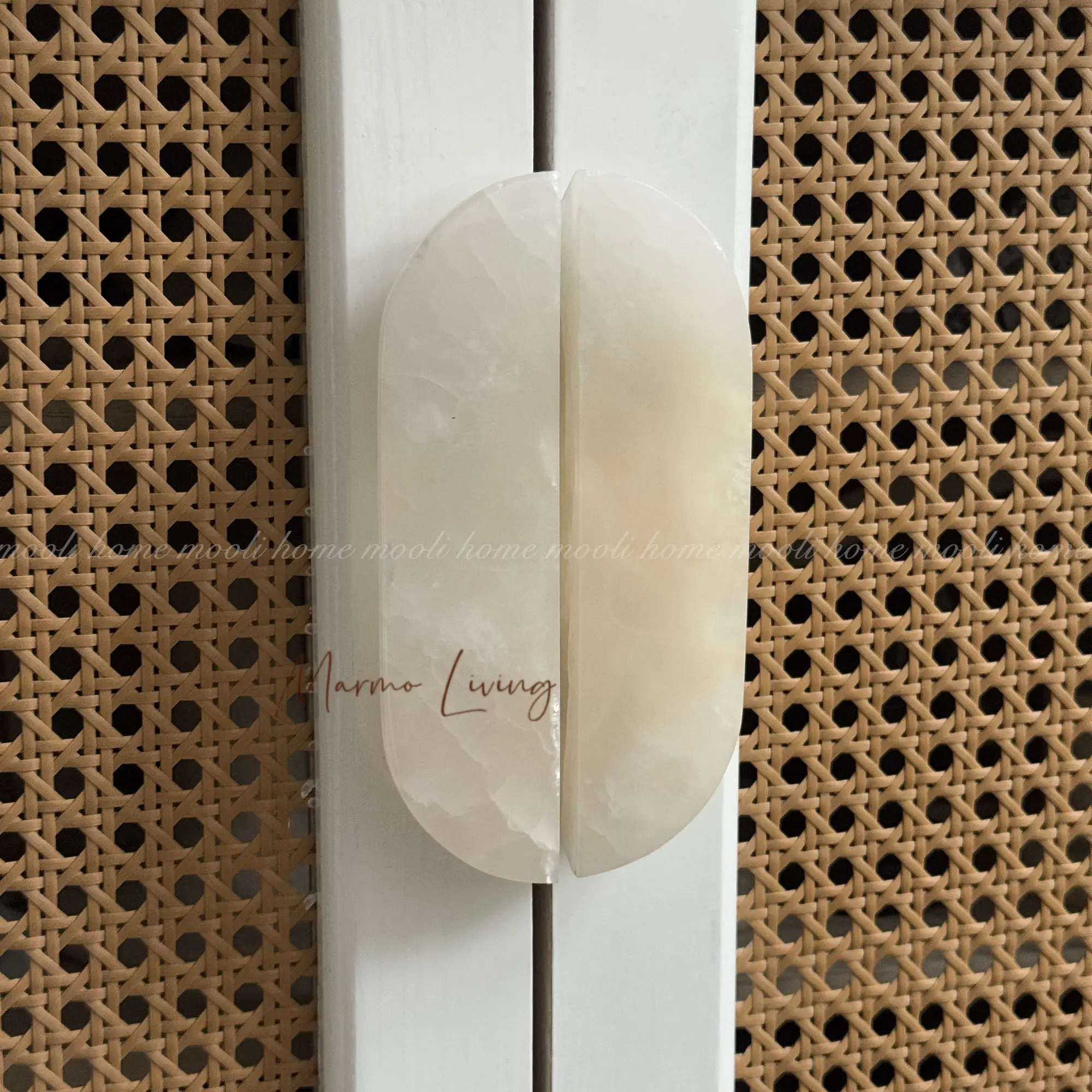 

French Wind Drawer Wardrobe 100% Natural Marble Handle High-end Villa Home Decoration Doorknob