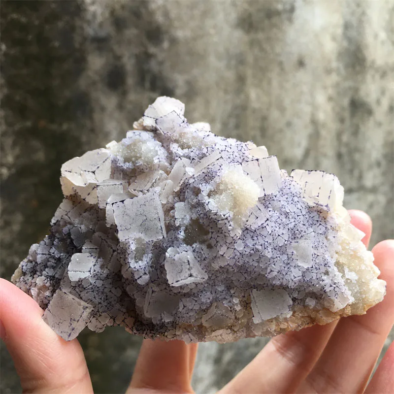 Guizhou Real Natural Purple Side Cube Fluorite Specimen Mineral Crystal Cluster Home Decor Reiki Craft Gifts Energy Spiritual