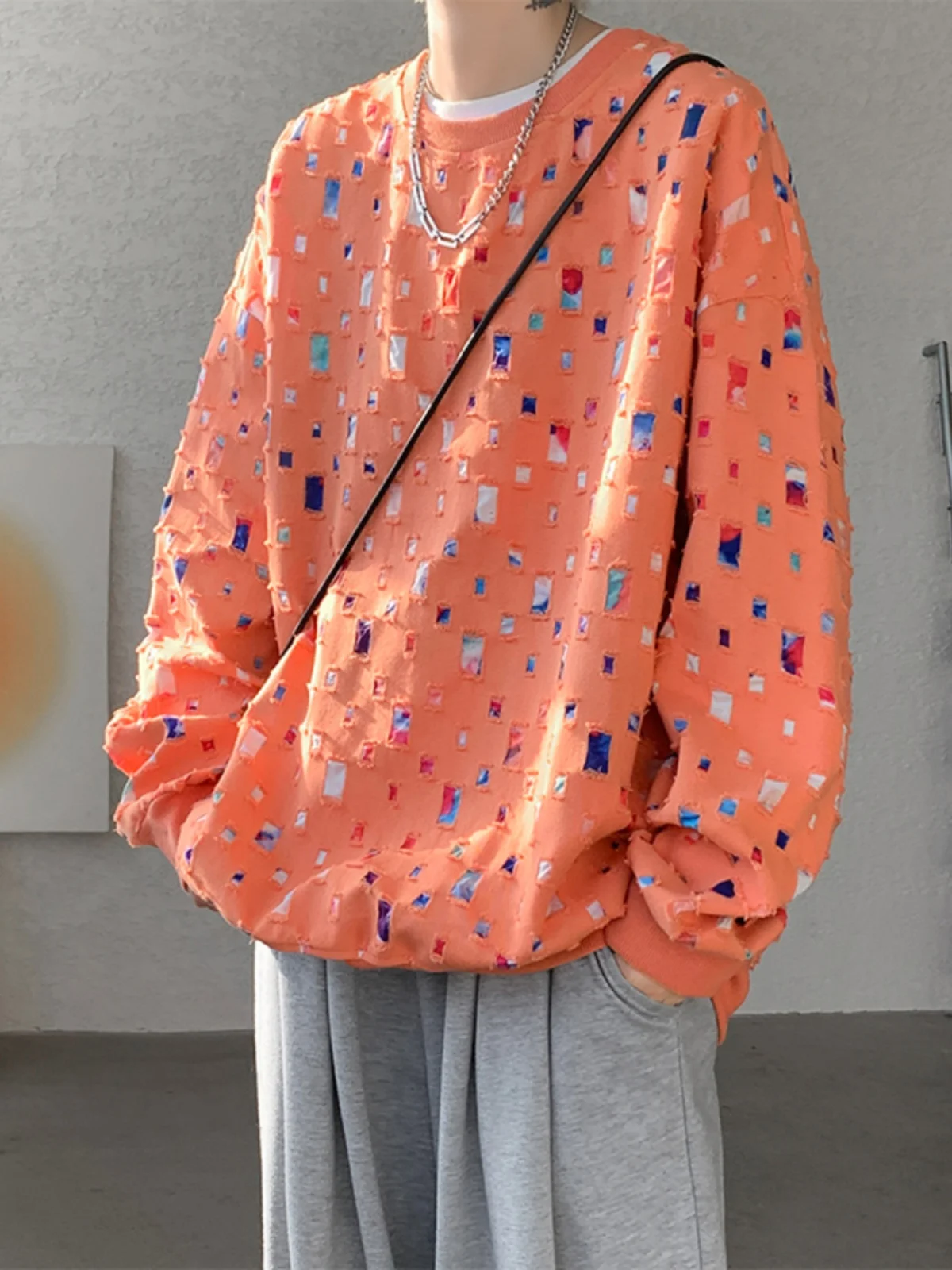 

Мужская толстовка Dopne с круглым вырезом, свободная повседневная верхняя одежда для весны и осени, модный бренд Haome в стиле High Street Vibe