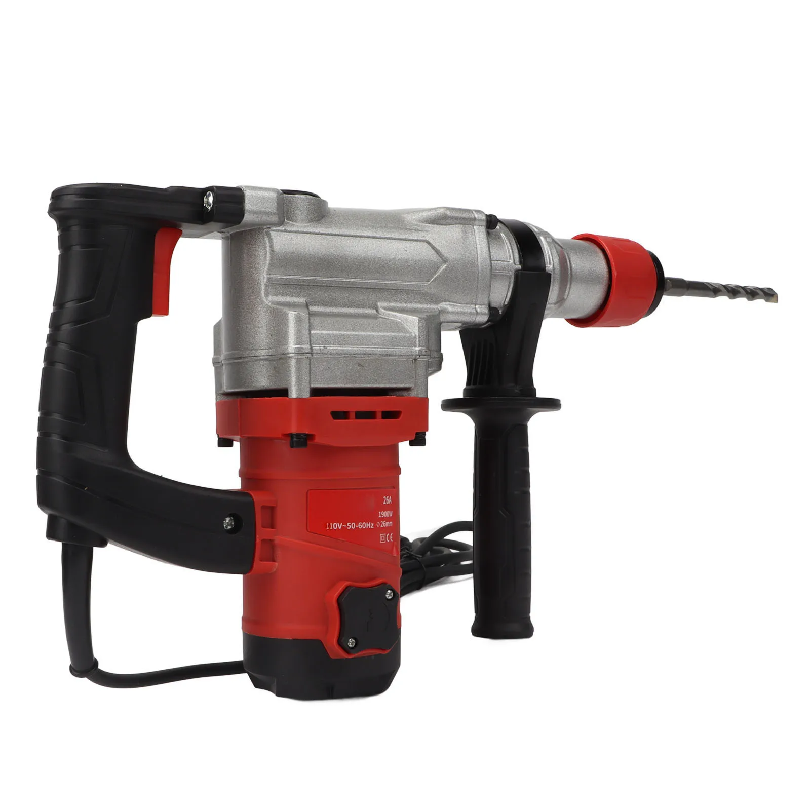 

1900W Industrial Rotary Hammer Drill Kit 5.0J Impact 4500RPM Multifunctional for Concrete Brick Stone with SDS-plus Bits & Case