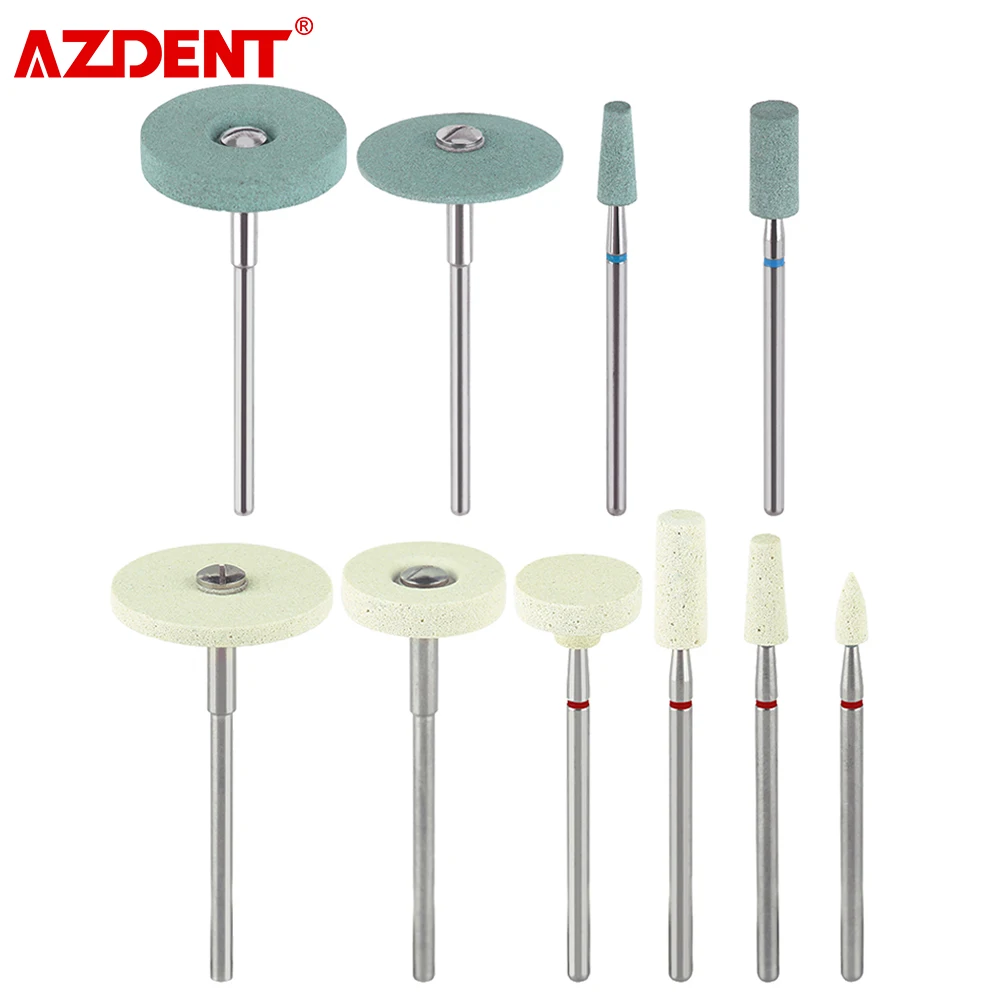 AZDENT Dental Lab Polisher Ceramic Diamond Grinding Head Stone Grinder Zirconia Ceramics Crowns Polisher 2.35mm Quick Polishing