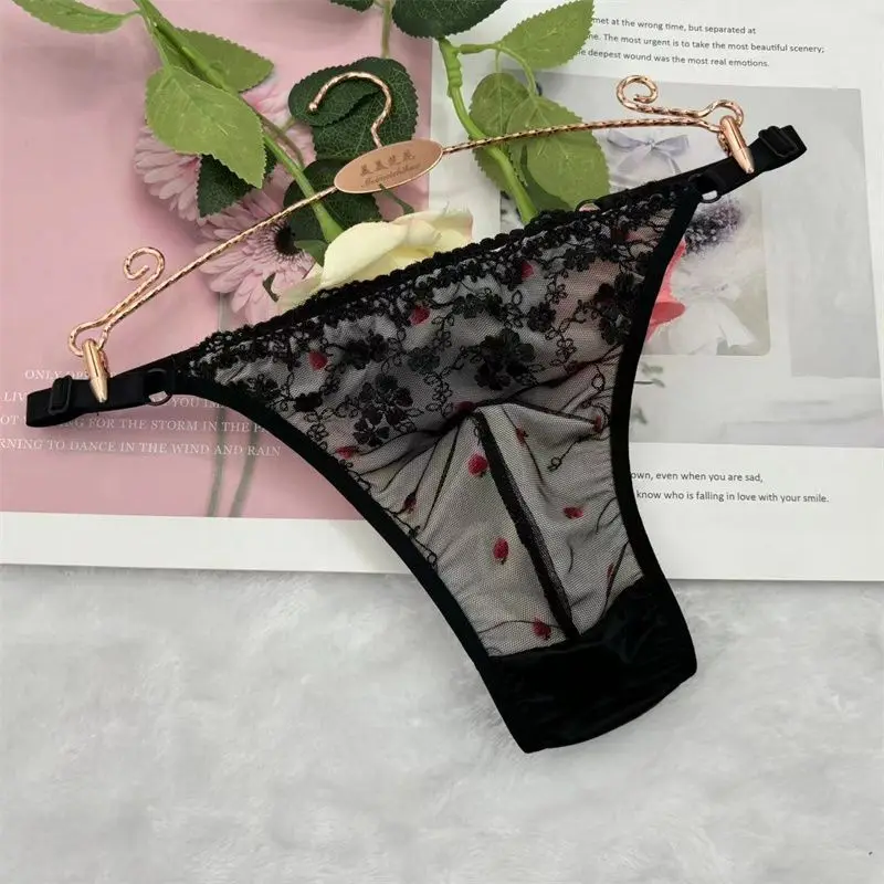 Man\'s Lace Design Cute Strawberry Mesh Sexy Briefs Live Show Dance Costumes Panties FKK Party BF Gift (100kg can wear)