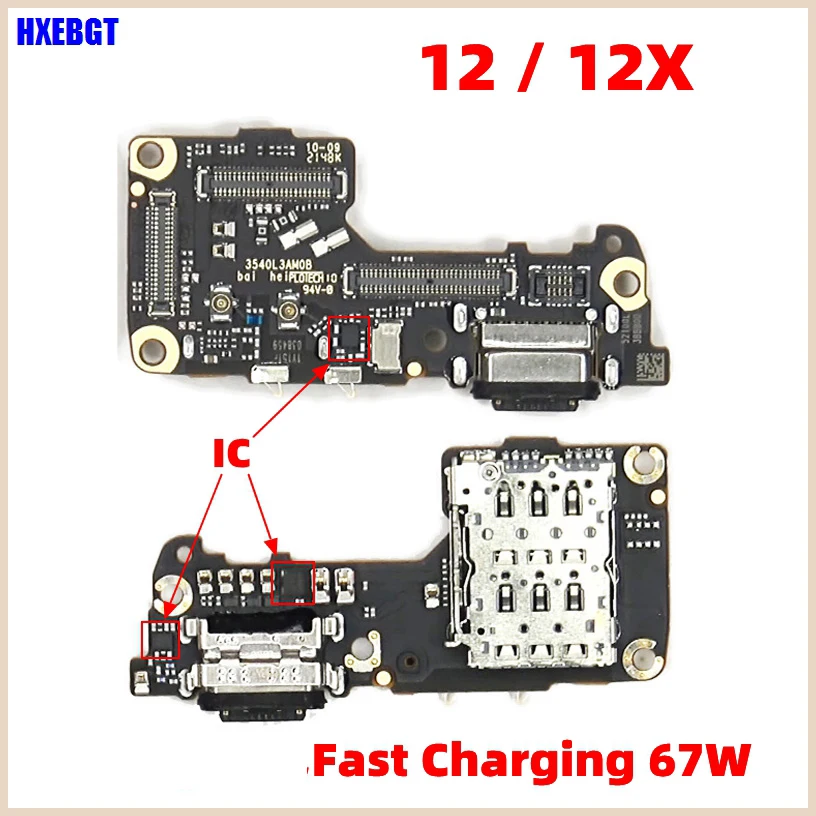 New For Xiaomi 12  USB Charging Port Flex Cable Fast Charging 12X Charger Dock Connector Board Repair  Parts