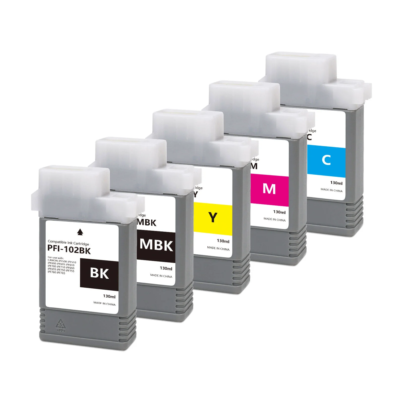 PFI 102 Compatible Pigment Ink Cartridge 130ML For Canon iPF500 iPF510 iPF600 iPF700 iPF720 Large Format Printing Device