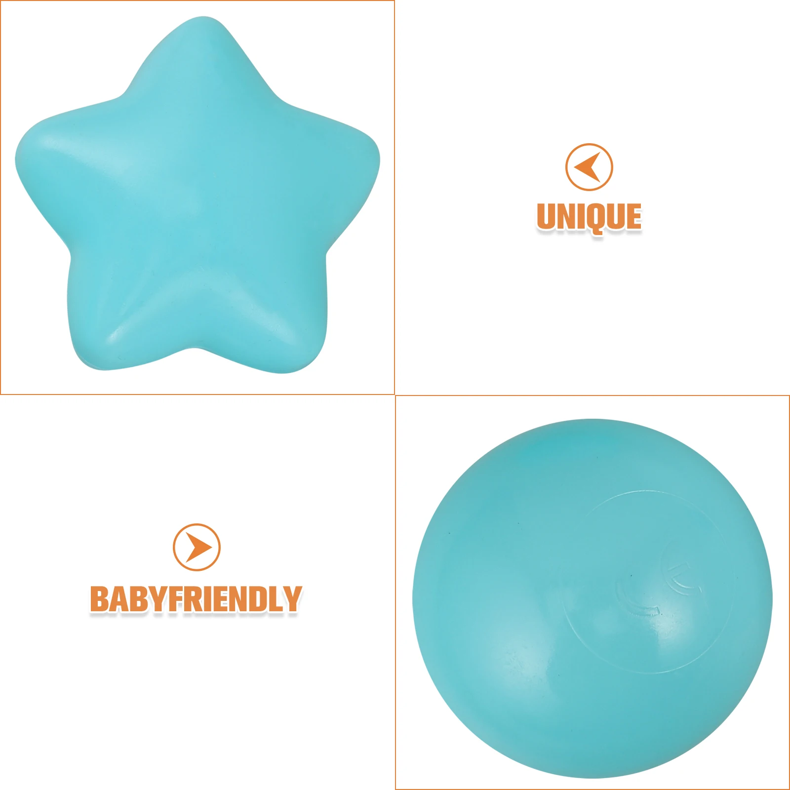 100 pçs colorido oceano bolas pit bolas para crianças à prova de esmagamento brinquedos de plástico crianças jogar piscina fontes de festa em forma de estrela do bebê