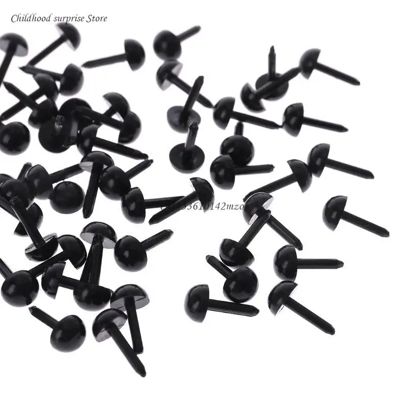 100 Buah 3Mm/4Mm/5Mm/6Mm DIY untuk Boneka Boneka Plastik Pin Hitam Mata Pengaman untuk Han Dropship