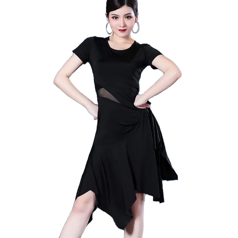 Latin Dance Costumes Women's Prom Party Performance Dresses Black Sexy Dancewear Competition Dance Dresses