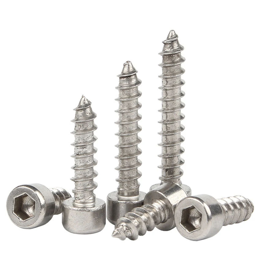 

304 Stainless Steel Hexagonal Socket Self-tapping Screws, Small Wooden Screws For Speaker and audio Horn Self-tapping, M2-M10