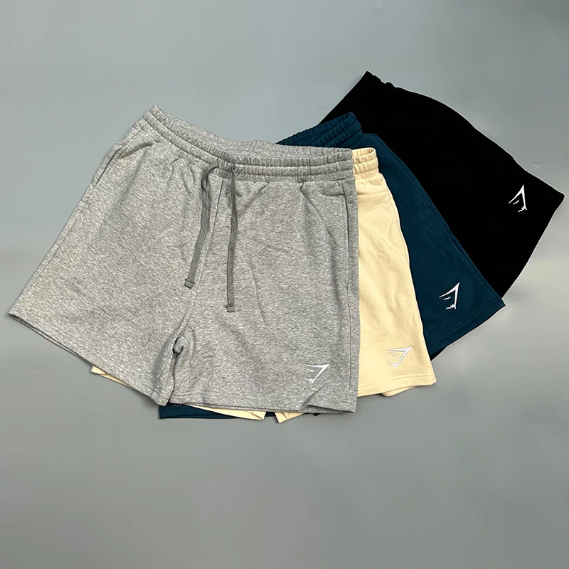 Men's Summer Training Fitness Sports Shorts Breathable Fleece Elastic Waist Casual Running Leisure Trendy Four-Part Pants
