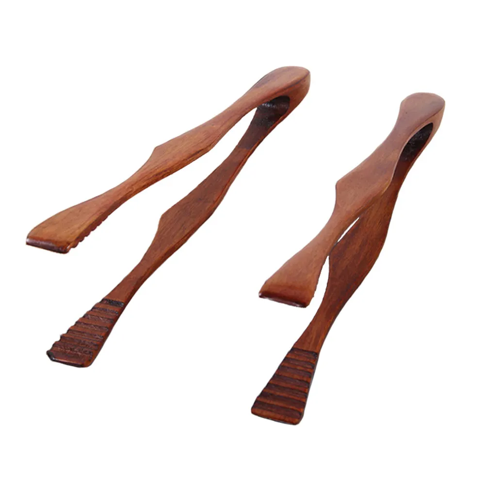 

Wooden Bread Clips Sturdy Lightweight Food Tongs for Serving Pastries Toast Salads Bbq Home Hotel Restaurant Use