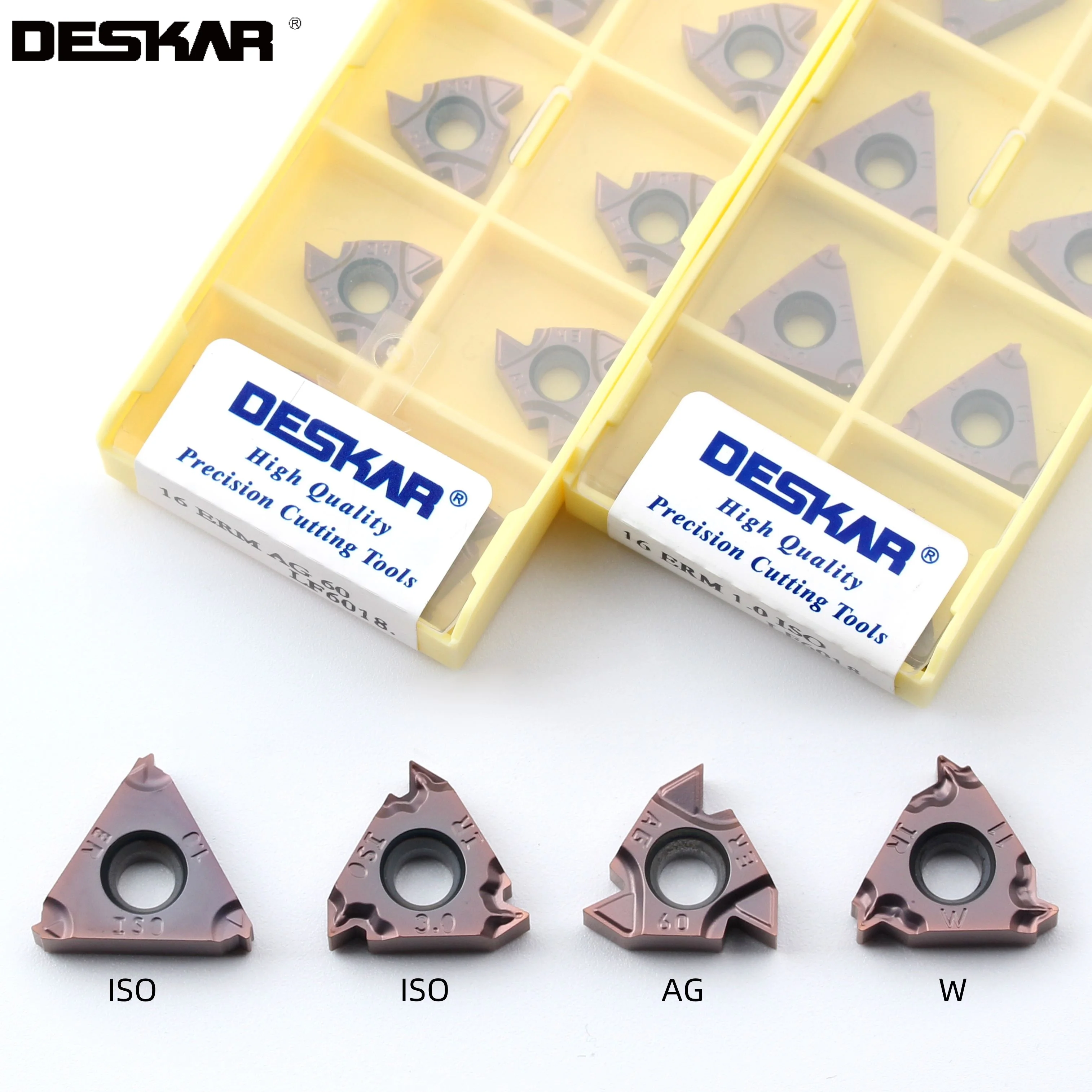 DESKAR 스테인리스 스틸용 CNC 선반 커터, 16ERM 16IRM 1.0ISO 1.5ISO 2.0ISO 2.5ISO 3.0ISO LF6018 스레딩 카바이드 인서트, 10 개