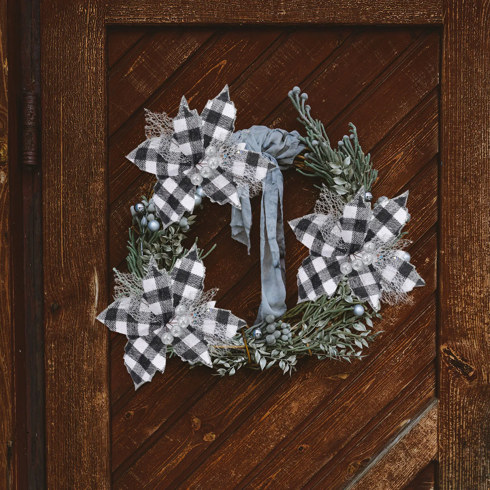 

4Pcs Christmas Flower Decorative Glitter Artificial Flowers for Christmas Tree Holiday Party Decor Xmas Simulation Ornaments