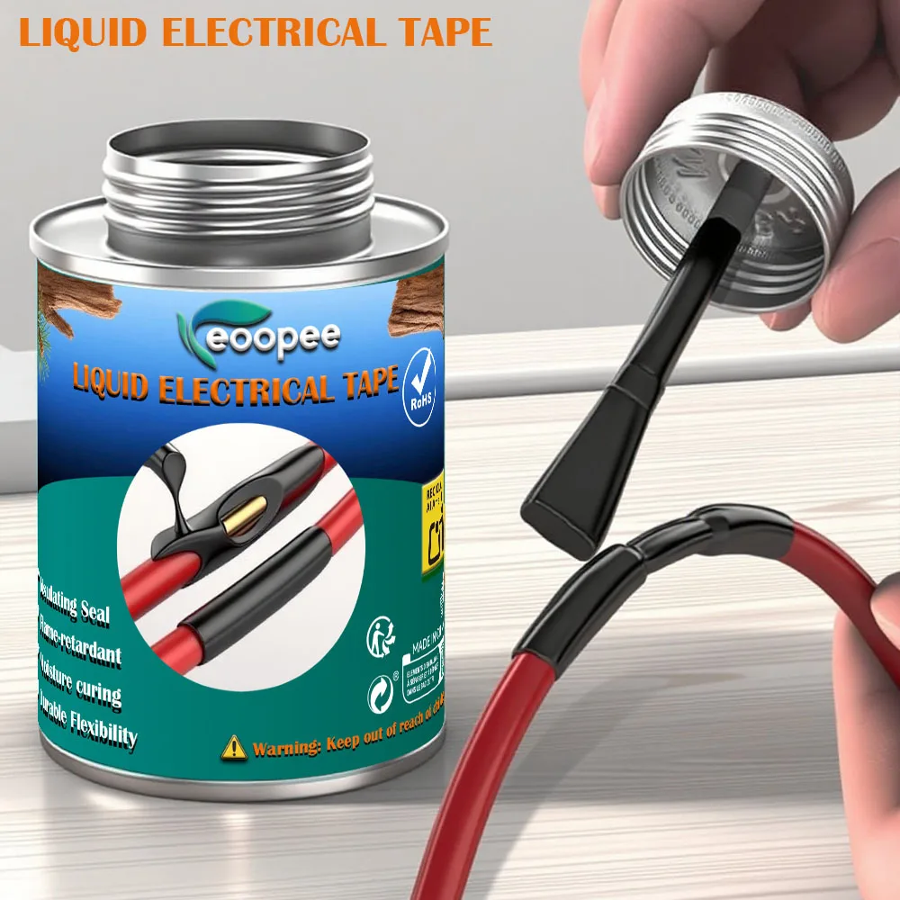200ml Waterproof Liquid Electrical Tape Insulating Repair Paste Fix Line Glue For Wires And Cables Home Use Quick Drying Sealant
