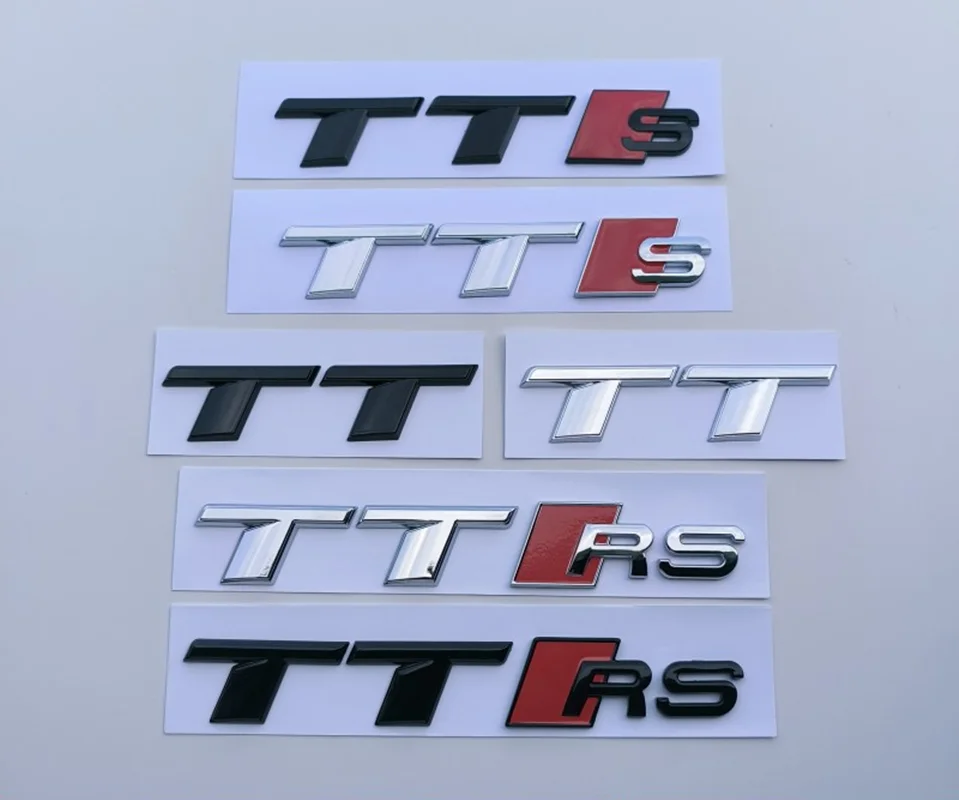 1pcs 3D ABS Logo Car Rear Trunk Emblem Sticker Decal Decoration For Audi TT TTS TTRS Logo Replacement Accrssories