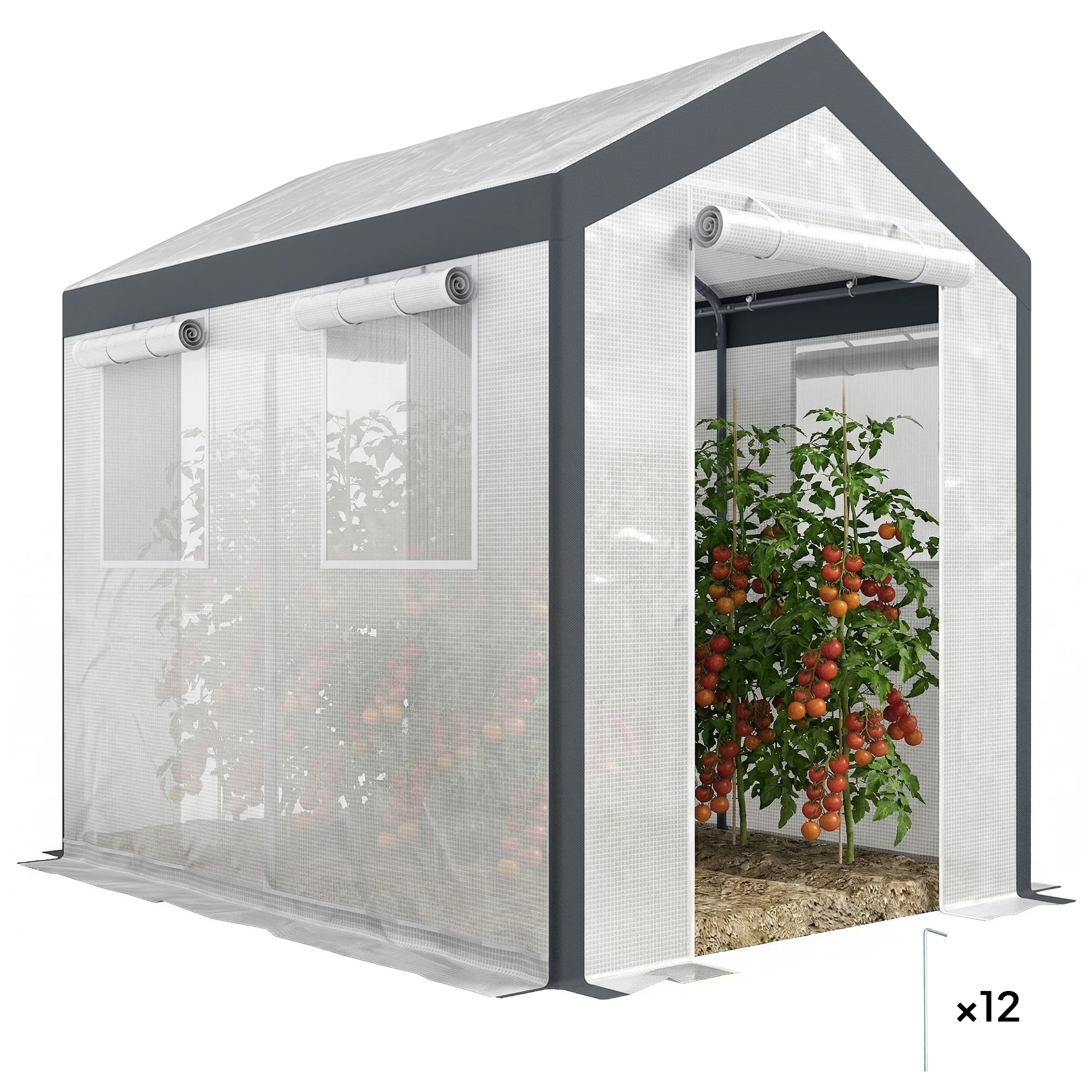 8' X 6' X 7.5' Walk-In Greenhouse Tunnel Portable Plant Garden Steel Frame