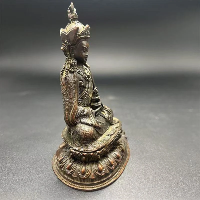 الجنية الصغيرة/العتيقة النحاس لوتس ماستر تمثال بوذا تمثال المفروشات المنزلية مكتب ديكورات الحرف اكسسوارات الهدايا