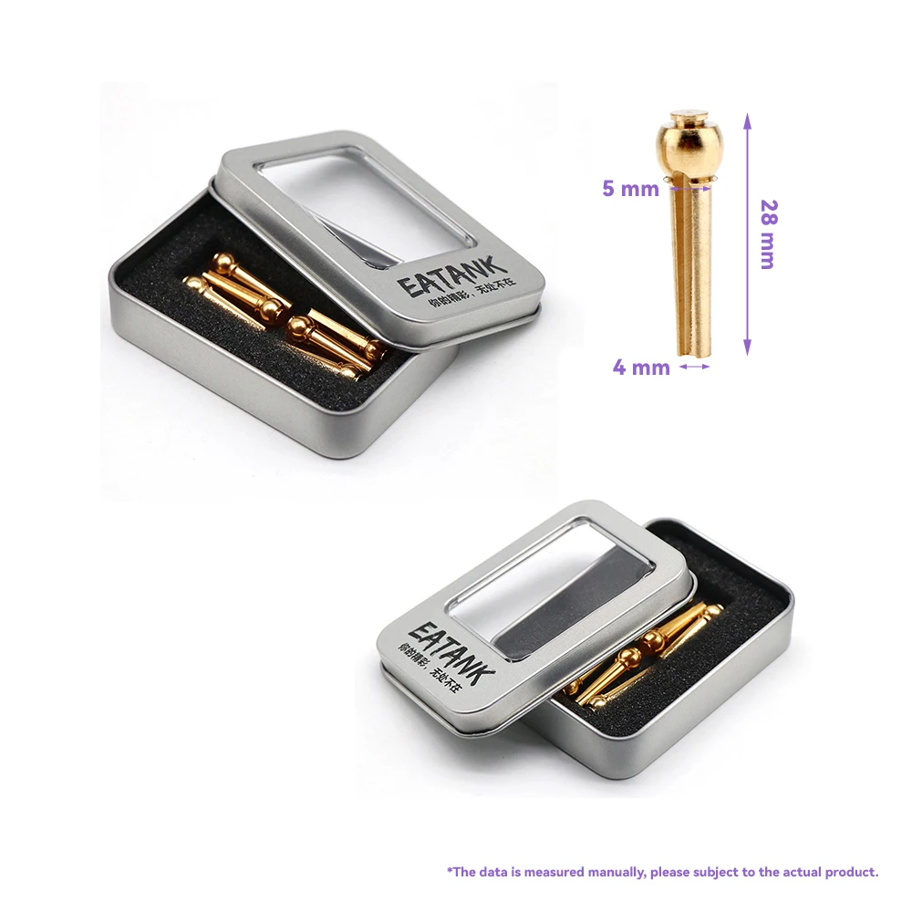 6pcs/Set Acoustic Guitar String Bridge Pins Solid Copper Brass Endpin Replacement Parts Accessories Guitar Strings Nail