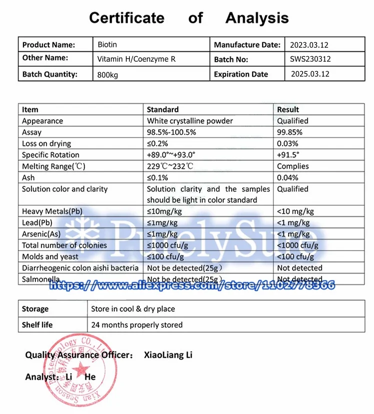 Sheng Wu Su,BestBiotin,CAS 58-85-5,Prevent White Hair and Hair Loss