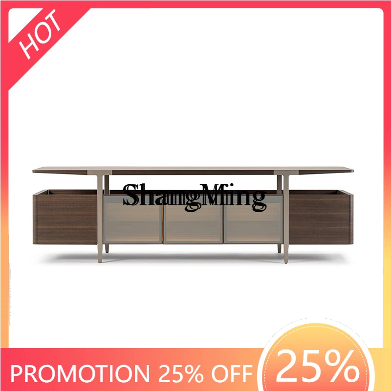 

ZYY high-end tempered glass locker solid wood stainless steel floor-to-ceiling side cabinet