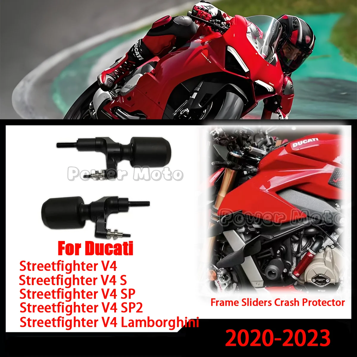 

Streetfighter V4 Lamborghini 2023 Motocross Frame Sliders Crash Protector For Ducati Streetfighter V4 / S / SP / SP2 2020-2023